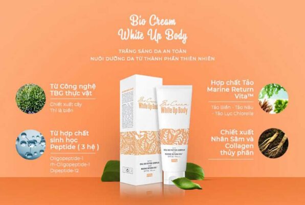 Bio Cream White Up Body với các thành phần an toàn cho làn da