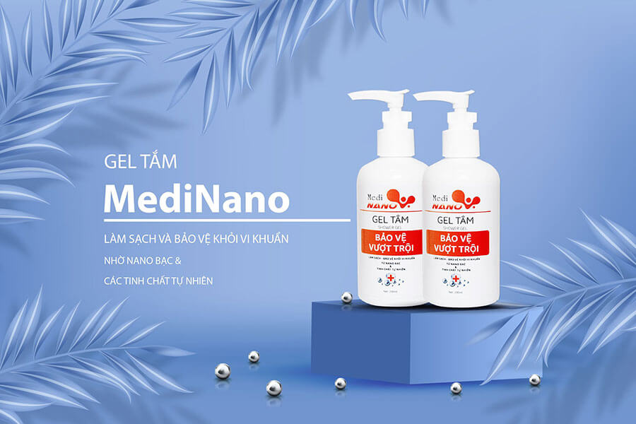 Gel tắm MediNano ứng dụng công nghệ Nano bạc với khả năng kháng khuẩn, bảo vệ cơ thể vượt trội