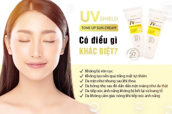 Hãy cảm nhận sự khác biệt từ kem chống nắng UV Shield Tone Up Sun Cream mang lại cho bạn