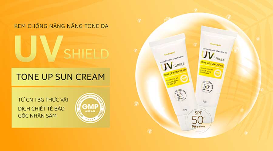 Kem chống nắng nâng tone và hỗ trợ bảo vệ làn da sáng khỏe UV Shield Tone Up Sun Cream