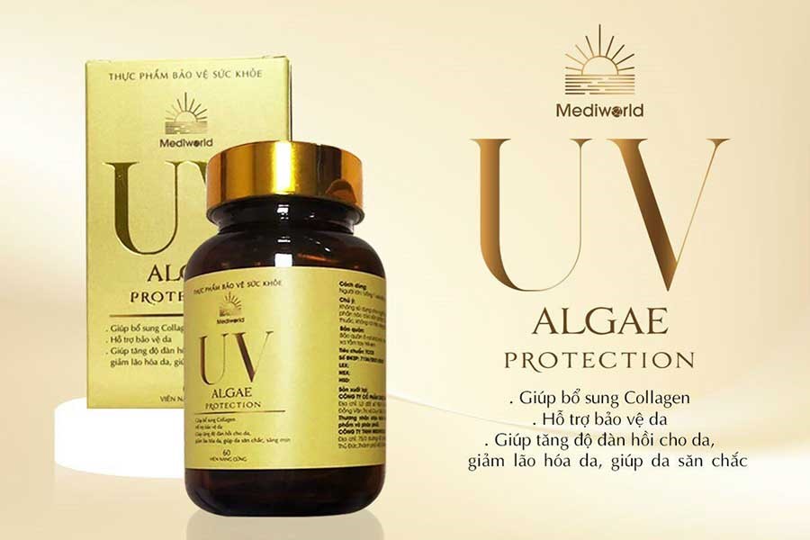 Viên uống UV Algae Protection giúp bảo vệ và bổ sung collagen cho da