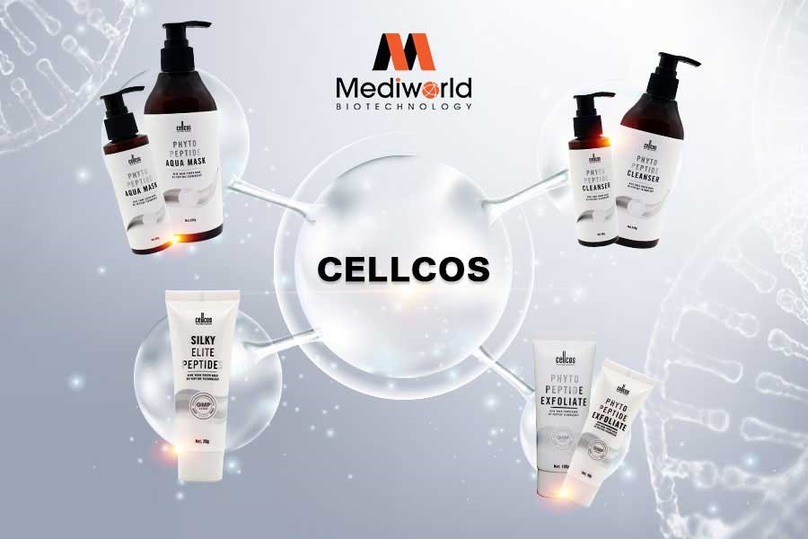 Bộ sản phẩm Cellcos ứng dụng thành phần từ CN Peptide kết hợp cùng thành phần dịch chiết TBG Thực vật