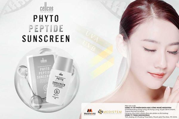 Cellcos - Phyto Peptide Sunscreen - Kem chống nắng và ánh sáng xanh, bảo vệ làn da hoàn hảo