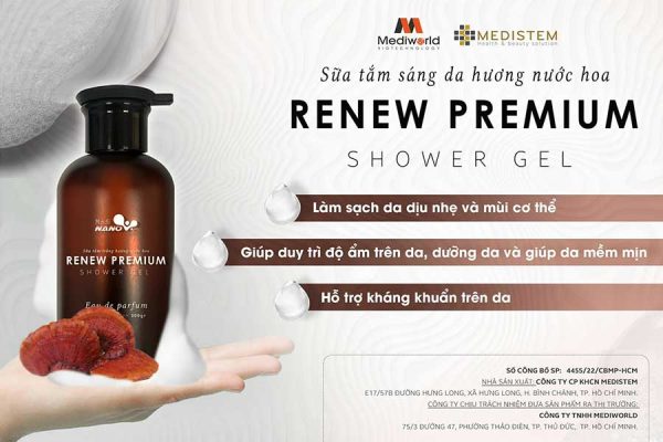 Gel tắm hương nước hoa cao cấp MediNano - Renew Premium Shower Gel