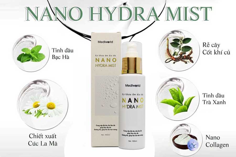 Nano Hydra Mist cung cấp độ ẩm cho làn da, làm dịu và dưỡng da mịn màng hơn