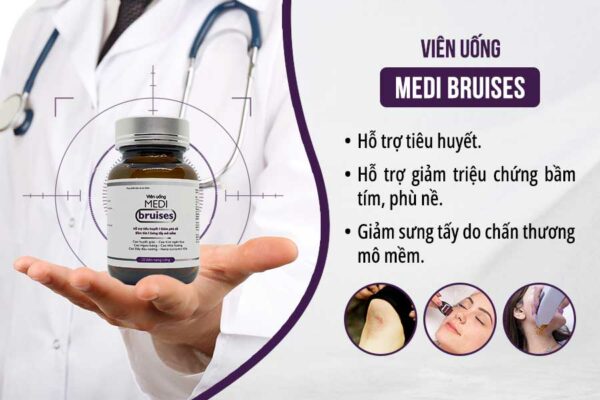 Medi Bruises phù hợp cho người gặp phải các chấn thương bị sưng, bầm hay sau ứng dụng các phương pháp thẩm mỹ xâm lấn