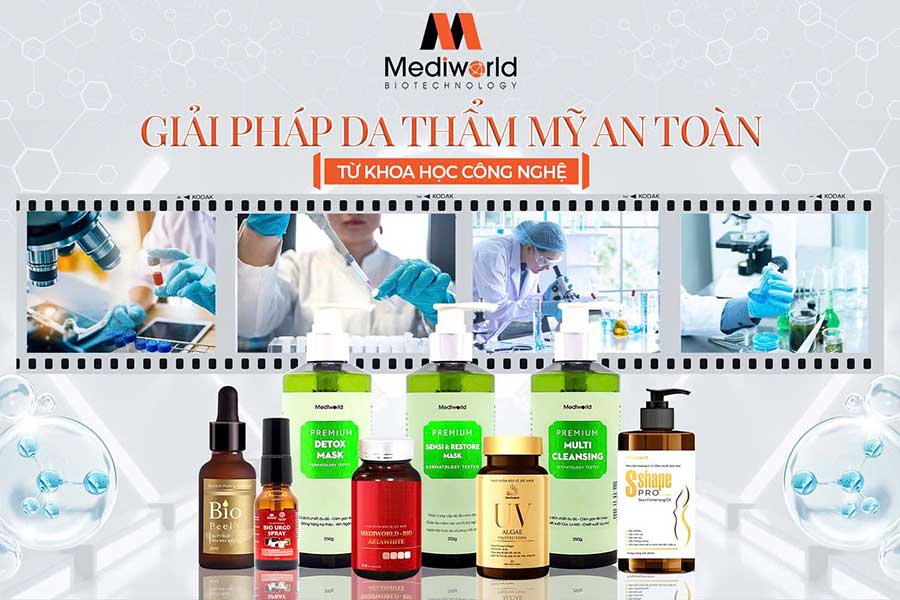 Mediworld là thương hiệu tiên phong trong việc ứng dụng khoa học công nghệ cao vào các dòng mỹ phẩm chăm sóc, phục hồi da an toàn tại Việt Nam